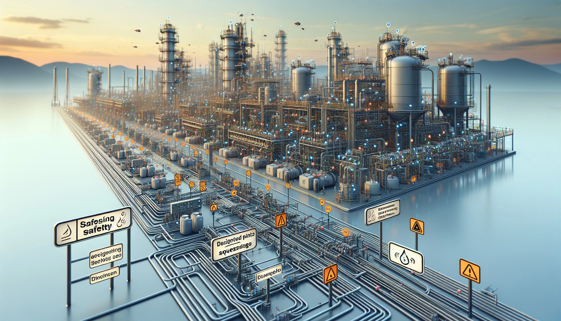 Chemical Safety: Essential Tips For A Hazard-Free Environment » A566B5B1 126A 4Cb6 8C87 B65F7B5Bd722 | Water Solutions Unlimited Illustration Of A Water Treatment Facility With Safety Signs And Sds Access Points